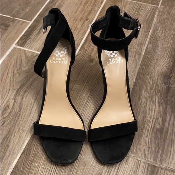 Vince Camuto Black Suede- Textured Heels - Picture 1 of 6